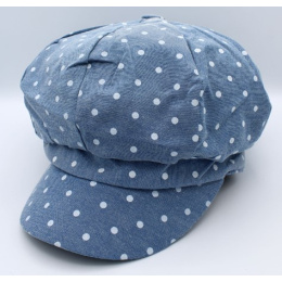 Retro Newsboy Cap Light Blue Cotton - Traclet