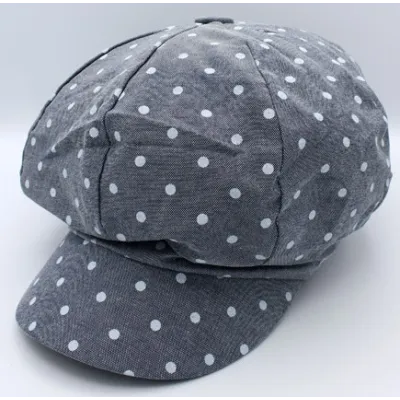 Retro Summer Newsboy Cap La Mozuky Cotton Grey - Traclet