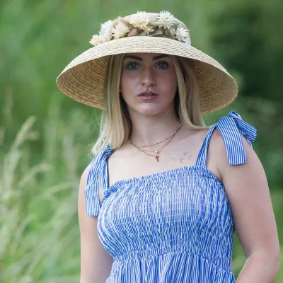 Chapeau abat jour Français Paille Naturelle - Traclet