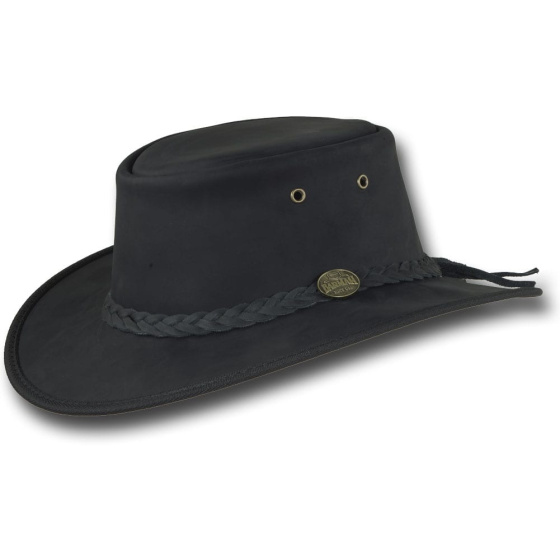 Chapeau Cuir Squashy UPF 50+ Bronco Noir - Barmah Chapeau Cuir Squashy UPF 50+ Bronco Noir - Barmah