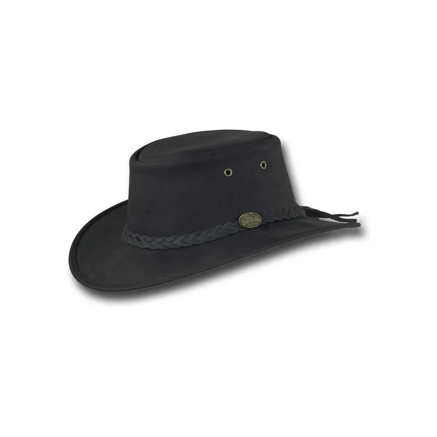 Leather Hat Squashy UPF 50+ Bronco Black - Barmah Reference: 1763 | Traclet Hat Shop