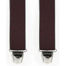 Biclip® Harness Suspenders Diamond Pattern Burgundy - Biclip Reference: 10586 | Chapellerie Traclet