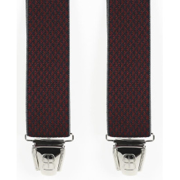 Biclip® Harness Suspenders Diamond Pattern Burgundy - Biclip