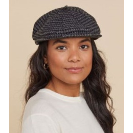Gray & Black Wool Nay Beret Cap - Laulhère