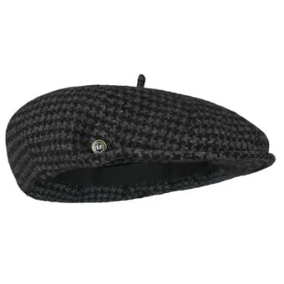 Casquette Béret Nay Laine Gris & Noir - Laulhère ref 20346 chapellerie traclet