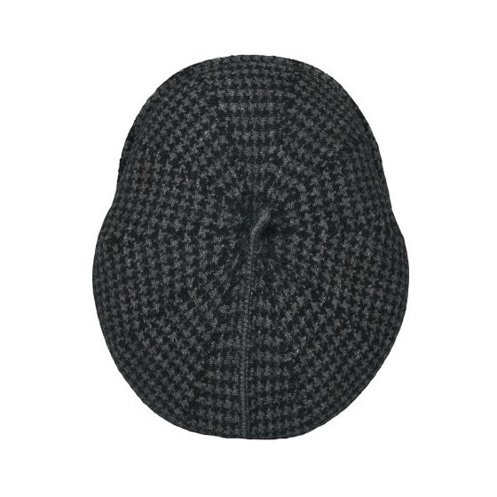 Gray & Black Wool Nay Beret Cap - Laulhère