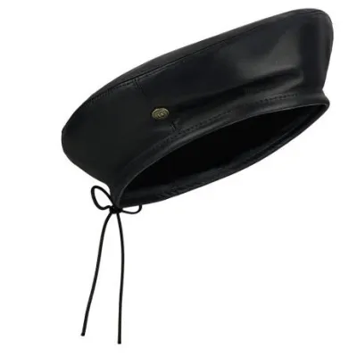 Béret Pechade Cuir Noir - Laulhère réf 20353 chapellerie traclet