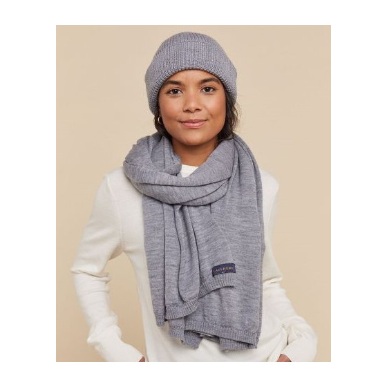 Odei Merino Wool Scarf Gray - Heritage by Laulhère
