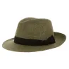 Green Linen Fedora Hat - Guerra 1855 Reference: 18047 | Traclet Hat Shop