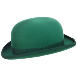 Emerald Green Wool Felt Melon Hat - Traclet