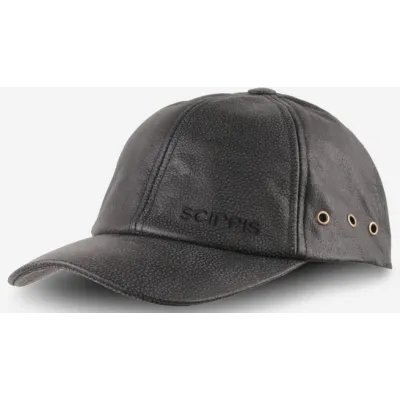 Black Leather Melbourne Baseball Cap - SCIPPIS - Traclet - buy leather cap Reference: 20398| Traclet Hatmakers