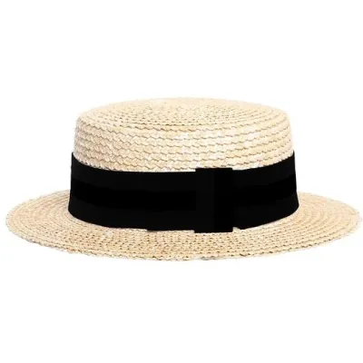 Canotier Oxford Ruban Noir paille - Traclet