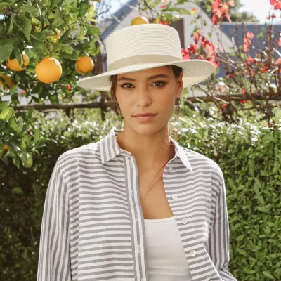 Azur Boater sun protection UPF50+ boater hat - ref 20409