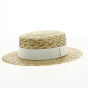 Boater hat with customized ribbon