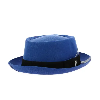 Chapeau porkpie Hausmann bleu ref 20418