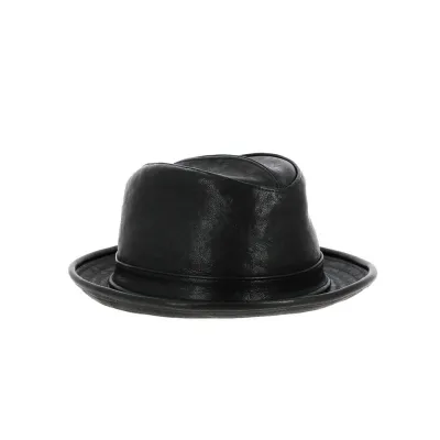 Traclet soft leather black trilby hat