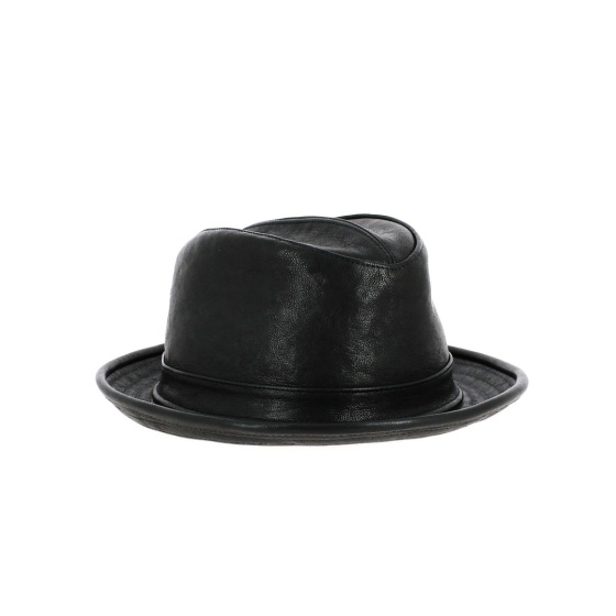 Traclet soft leather black trilby hat