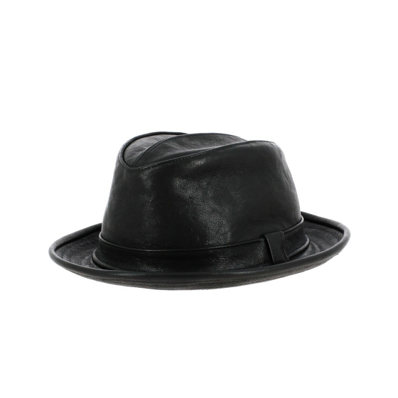Chapeau trilby noir cuir souple Traclet