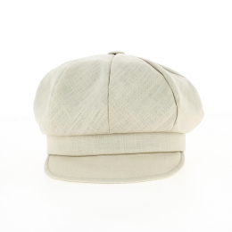Antje Linen Beige Newsboy Cap - Mayser