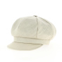Antje Linen Beige Newsboy Cap - Mayser
