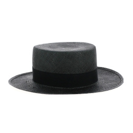 Black panama boater hat - Traclet