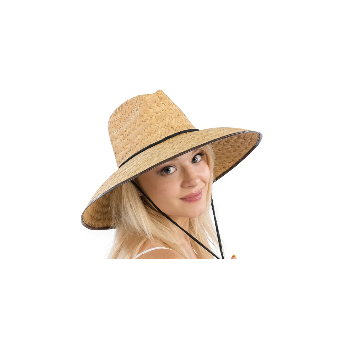 Closed weave Tycoon Crown straw lifeguard hat
