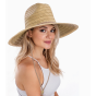 Woven straw lifeguard hat with wide dome-shaped brim