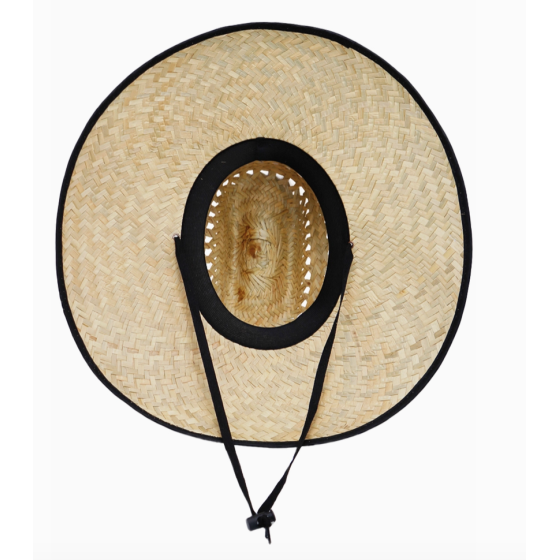 Rooster Cock lifeguard hat in natural straw with wide dome-shaped brim