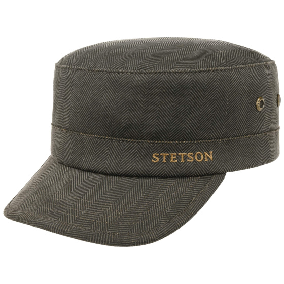 Stetson Khaki Cotton Herringbone Army Cap