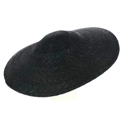 Large black straw wide-brimmed hat - Traclet - ref 20499