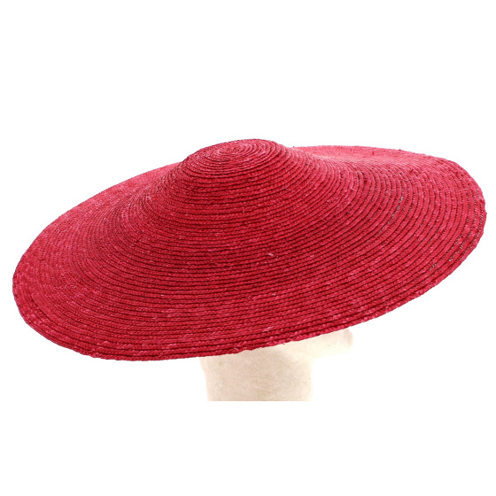 Grande capeline paille rouge Grande capeline paille rouge