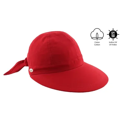 Casquette Grande Visière Camila Rouge Anti UV 50+ - Traclet