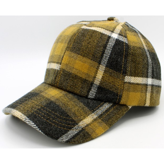 Wool Plaid Strapback Baseball Cap - Traclet