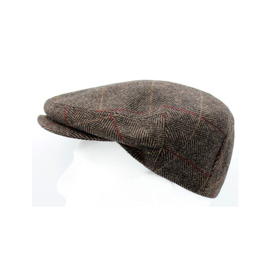 Brown Wool Piero Flat Cap - Traclet Brown Wool Piero Flat Cap - Traclet