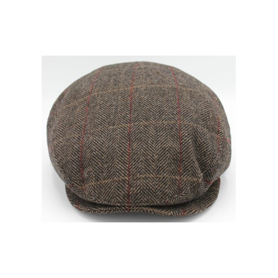 Brown Wool Piero Flat Cap - Traclet Brown Wool Piero Flat Cap - Traclet