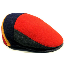 Velvo Patchwork Multicolor Wool Flat Cap - Traclet