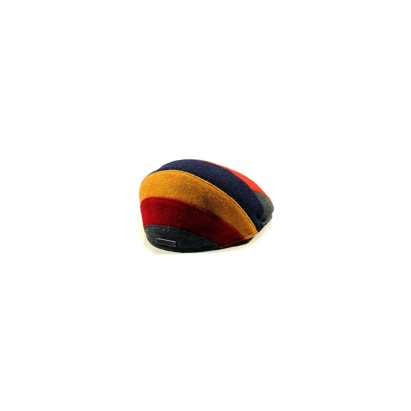 Casquette Plate Velvo Patchwork Multicolore Laine- Traclet