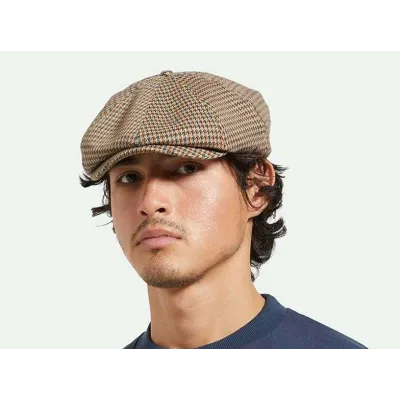 Casquette Brood Newsboy à Carreaux Sand - Brixton