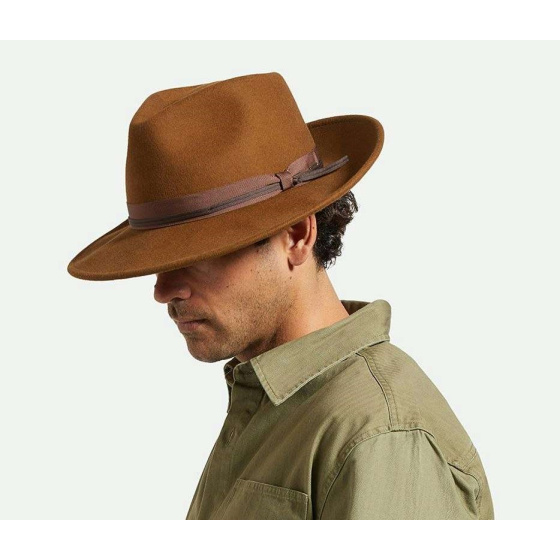 Brown Felt Dayton Traveler Hat - Brixton