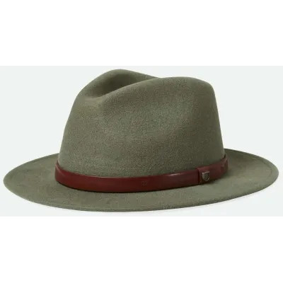 Chapeau Fedora Messer Feutre Laine Vert - Brixton  Reference : 20554| Chapellerie Traclet