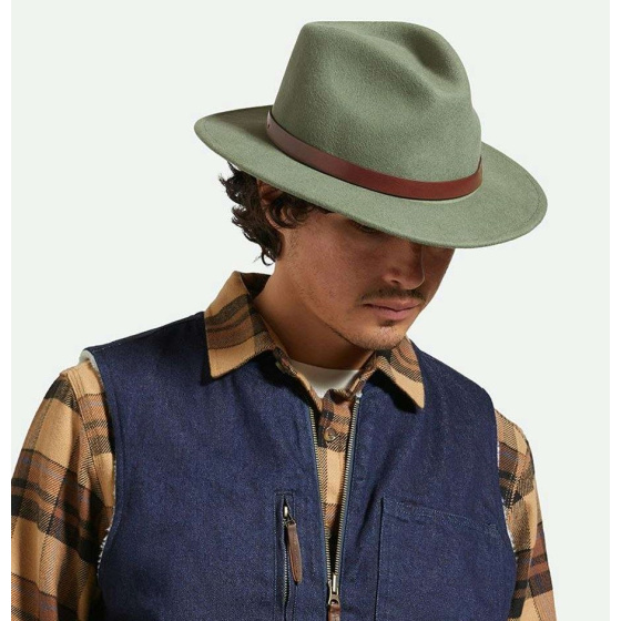 Messer Wool Felt Green Fedora Hat - Brixton