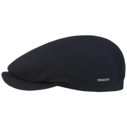 Navy Dylan Wool Flat Cap - Stetson