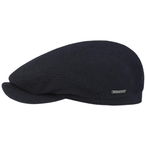 Navy Dylan Wool Flat Cap - Stetson