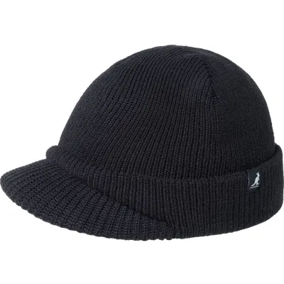 Bonnet Casquette Sliced Peak Beanie Noir - Kangol référence 20579 chapellerie traclet