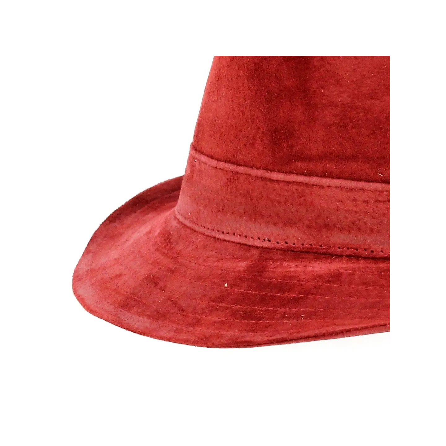 Red leather trilby hat Reference: 1590 | Traclet Hat Shop
