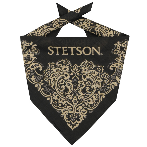 Black Cotton Fancy Bandana - Stetson