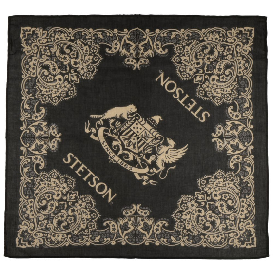 Black Cotton Fancy Bandana - Stetson