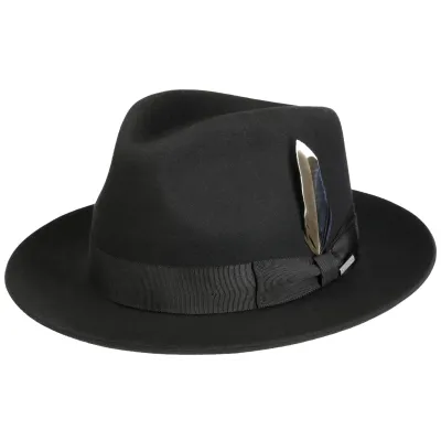 Lincoln Wool & Cashmere Fedora Hat Black - Stetson Reference: 20602| Traclet Hat Shop