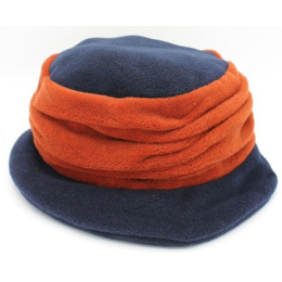 Tavira Polar Fleece Hat for Women Orange & Navy - Traclet