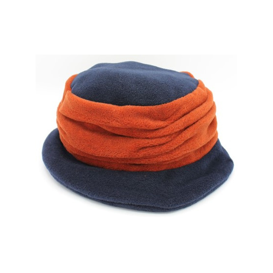 Tavira Polar Fleece Hat for Women Orange & Navy - Traclet